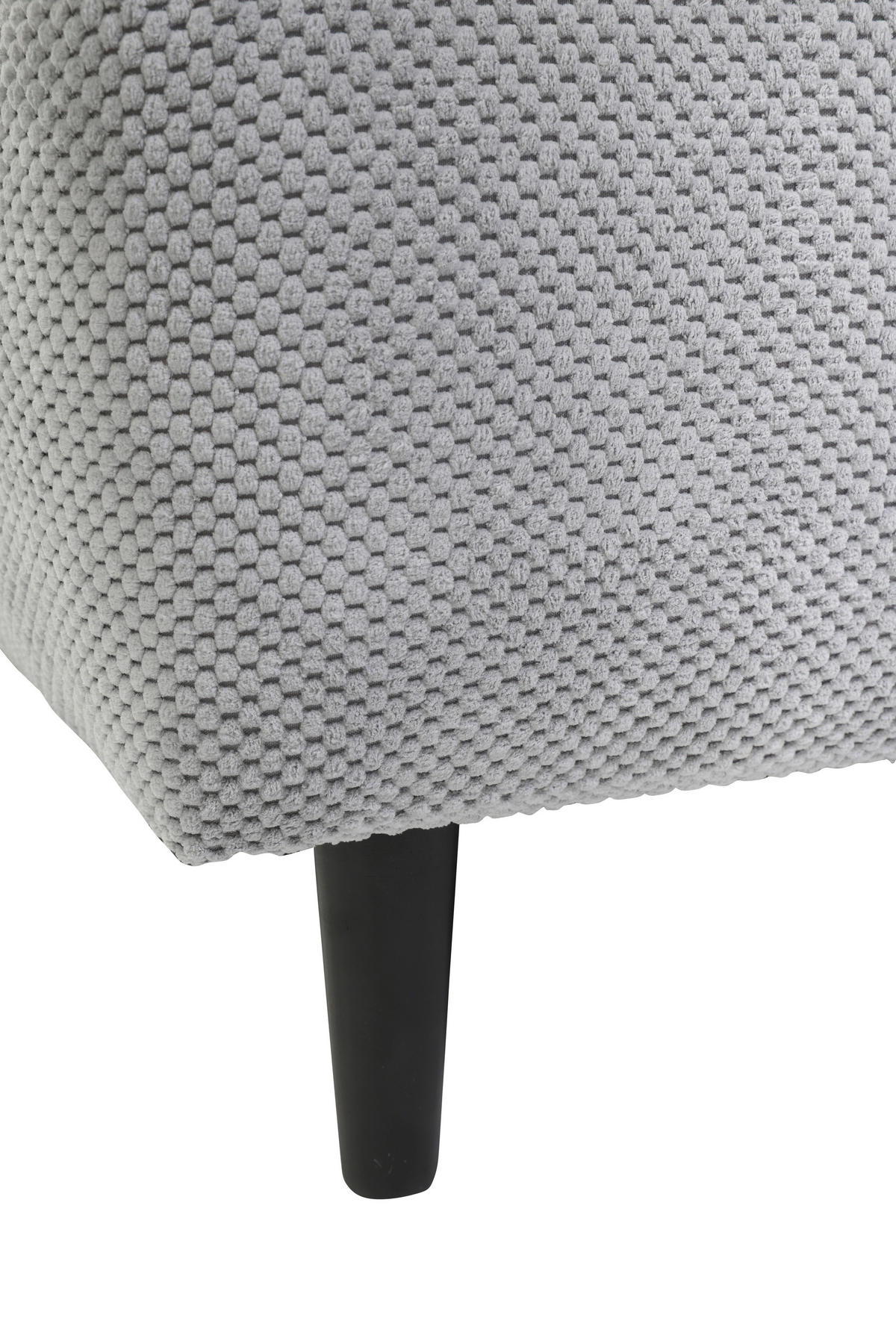 ECKSOFA in Chenille Hellgrau  - Hellgrau/Schwarz, Konventionell, Holz/Textil (160/290cm) - MID.YOU