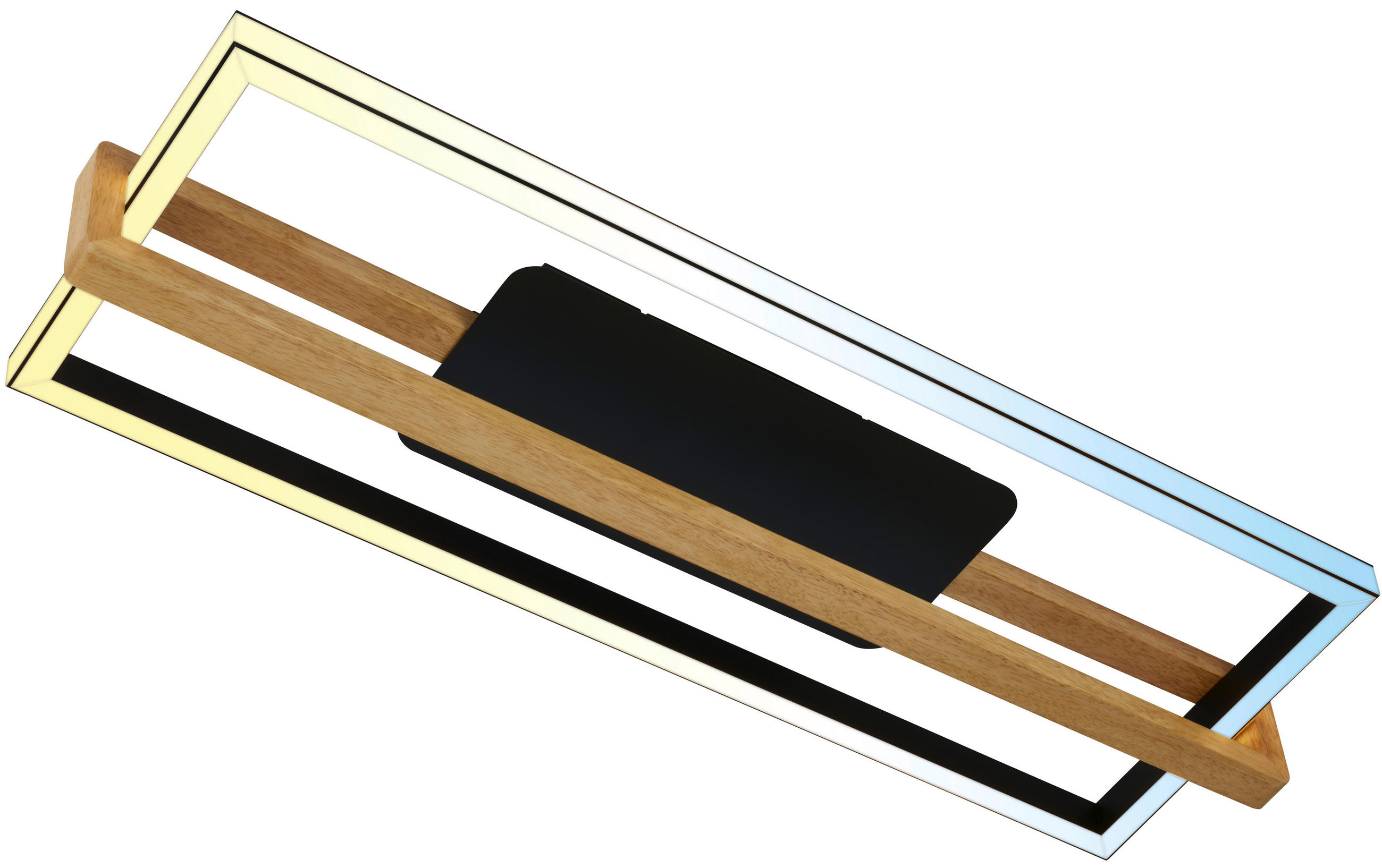 LED MENNYEZETI LÁMPA - barna/fekete, Natur, műanyag/fa (84,5/30/12cm)