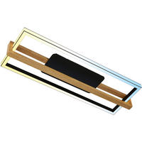 LED MENNYEZETI LÁMPA - barna/fekete, Natur, műanyag/fa (84,5/30/12cm)