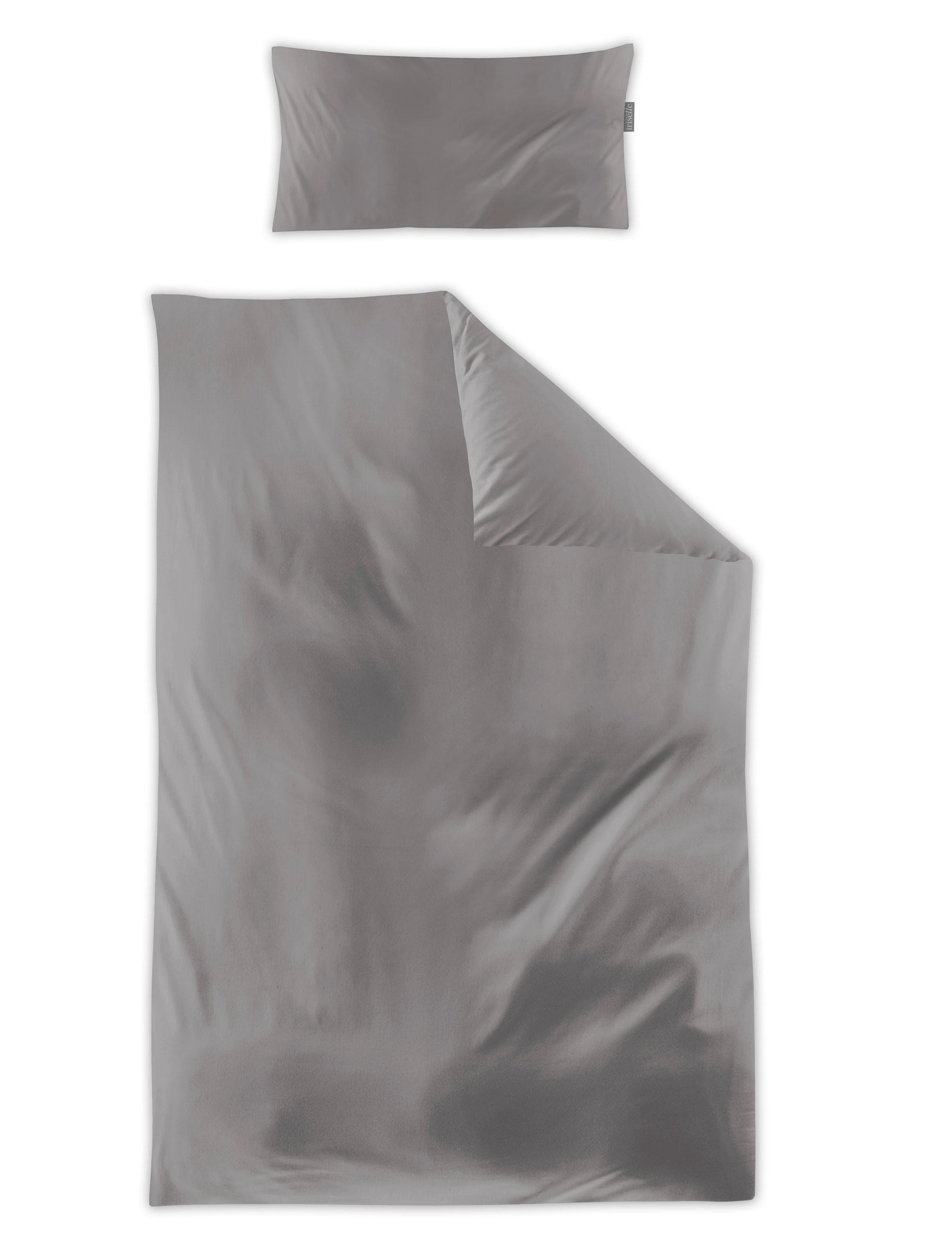 BETTWÄSCHE 2-teilig Makosatin 135/200 cm  - Graphitfarben, KONVENTIONELL, Textil (135/200cm) - Irisette