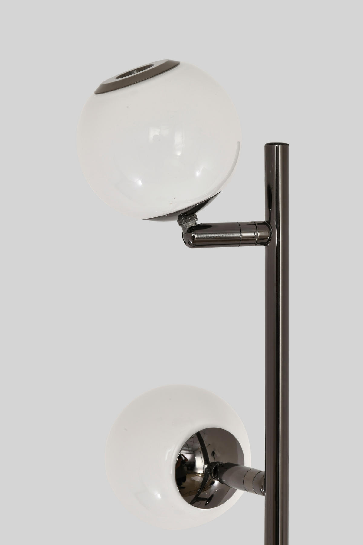 LED-STEHLEUCHTE Luberon 32,5/151/32,5 cm  - Schwarzchrom, Design, Glas/Kunststoff (32,5/151/32,5cm)