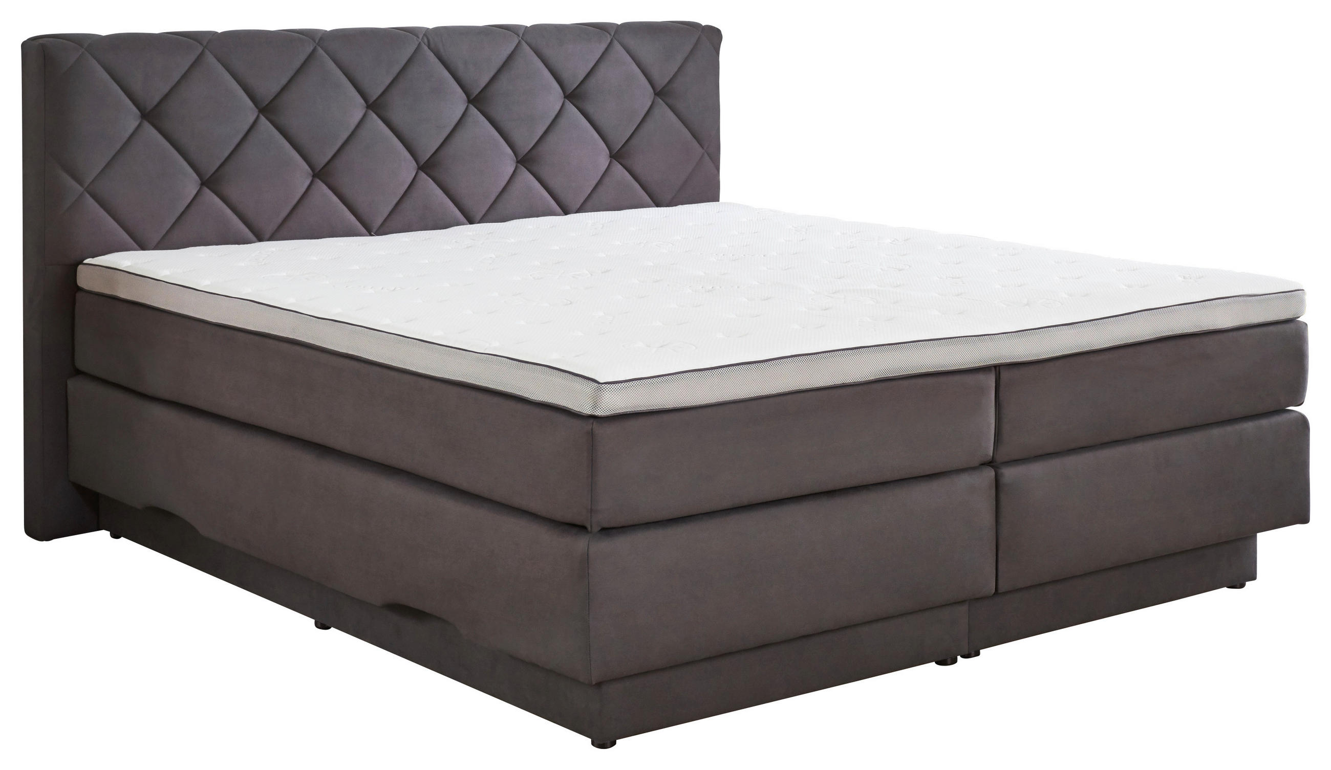 BOXSPRINGBETT 180/200 cm  in Anthrazit  - Anthrazit/Schwarz, KONVENTIONELL, Kunststoff/Textil (180/200cm) - Boxxx