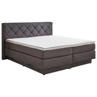 BOXSPRINGBETT 180/200 cm  in Anthrazit  - Anthrazit/Schwarz, KONVENTIONELL, Kunststoff/Textil (180/200cm) - Boxxx