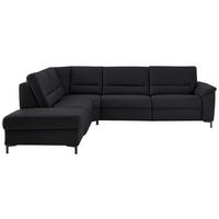 ECKSOFA  in Echtleder Schwarz  249/290 cm  - Schwarz, KONVENTIONELL, Leder/Metall (249/290cm) - Beldomo Premium