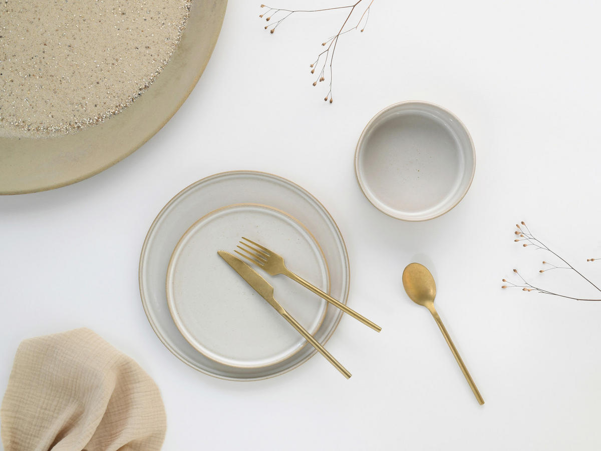 SPEISETELLERSET Weiß, Beige Futuro  - Beige/Weiß, Basics, Keramik (28,5/28,5/13cm) - Creatable