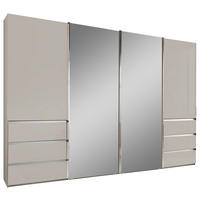 SCHWEBETÜRENSCHRANK in Champagner  - Chromfarben/Champagner, Design, Glas/Holzwerkstoff (330/217/67cm) - Novel