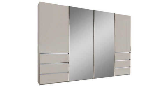 SCHWEBETÜRENSCHRANK 330/236/67 cm 4-türig Champagner - Chromfarben/Champagner, Design, Glas/Holzwerkstoff (330/236/67cm) - Novel