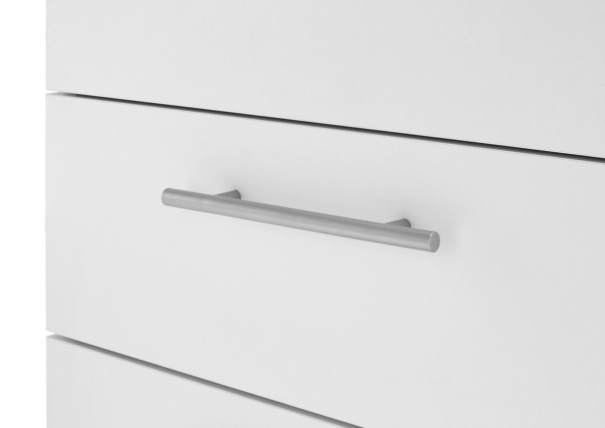 ROLLCONTAINER Weiß  - Silberfarben/Weiß, MODERN, Holzwerkstoff/Kunststoff (40/56/39cm) - Carryhome