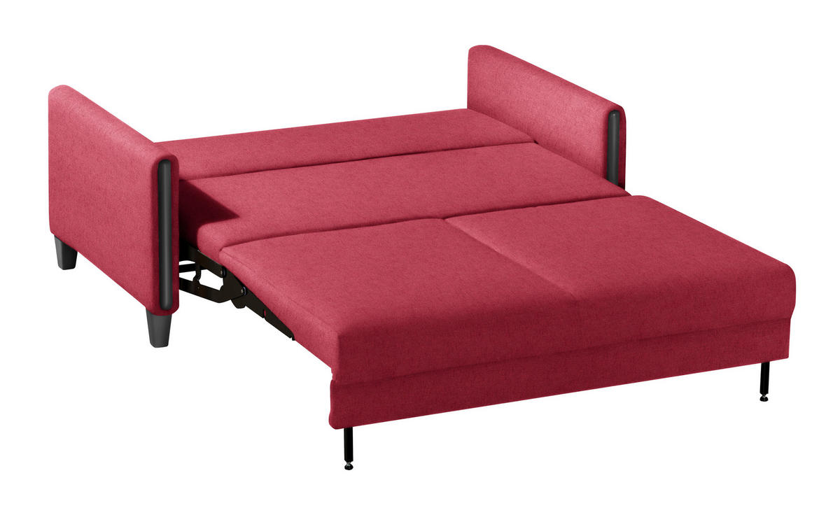 SCHLAFSOFA in Holz, Textil Rot, Schwarz  - Rot/Schwarz, Design, Holz/Textil (174/88/104cm) - Niels Andersson