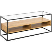 TV-SZEKRÉNY 120/45/40 cm  - tölgyfa színű/fekete, Modern, faalapú anyag/Üveg (120/45/40cm) - Ambia Home