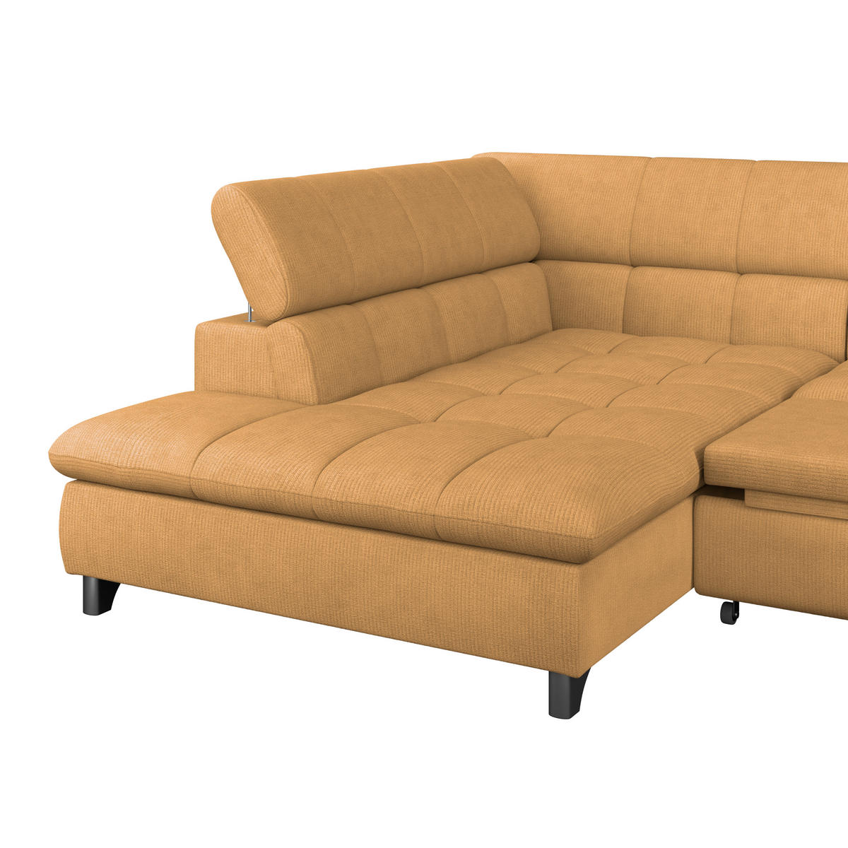 ECKSOFA Goldfarben Chenille  - Chromfarben/Goldfarben, KONVENTIONELL, Textil/Metall (234/312cm) - Livetastic