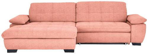 ECKSOFA in Webstoff Koralle  - Koralle/Schwarz, Design, Textil/Metall (180/265cm) - Carryhome