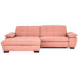 ECKSOFA in Webstoff Koralle  - Koralle/Schwarz, Design, Textil/Metall (180/265cm) - Carryhome