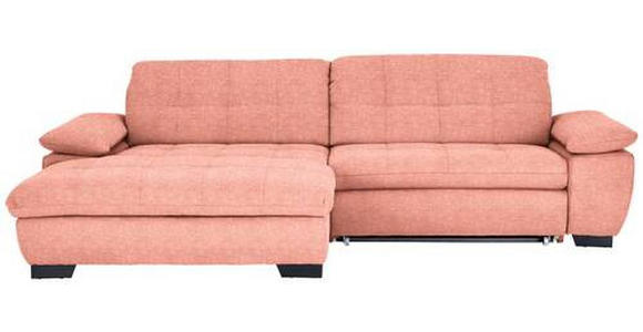 ECKSOFA in Webstoff Koralle  - Koralle/Schwarz, Design, Textil/Metall (180/265cm) - Carryhome