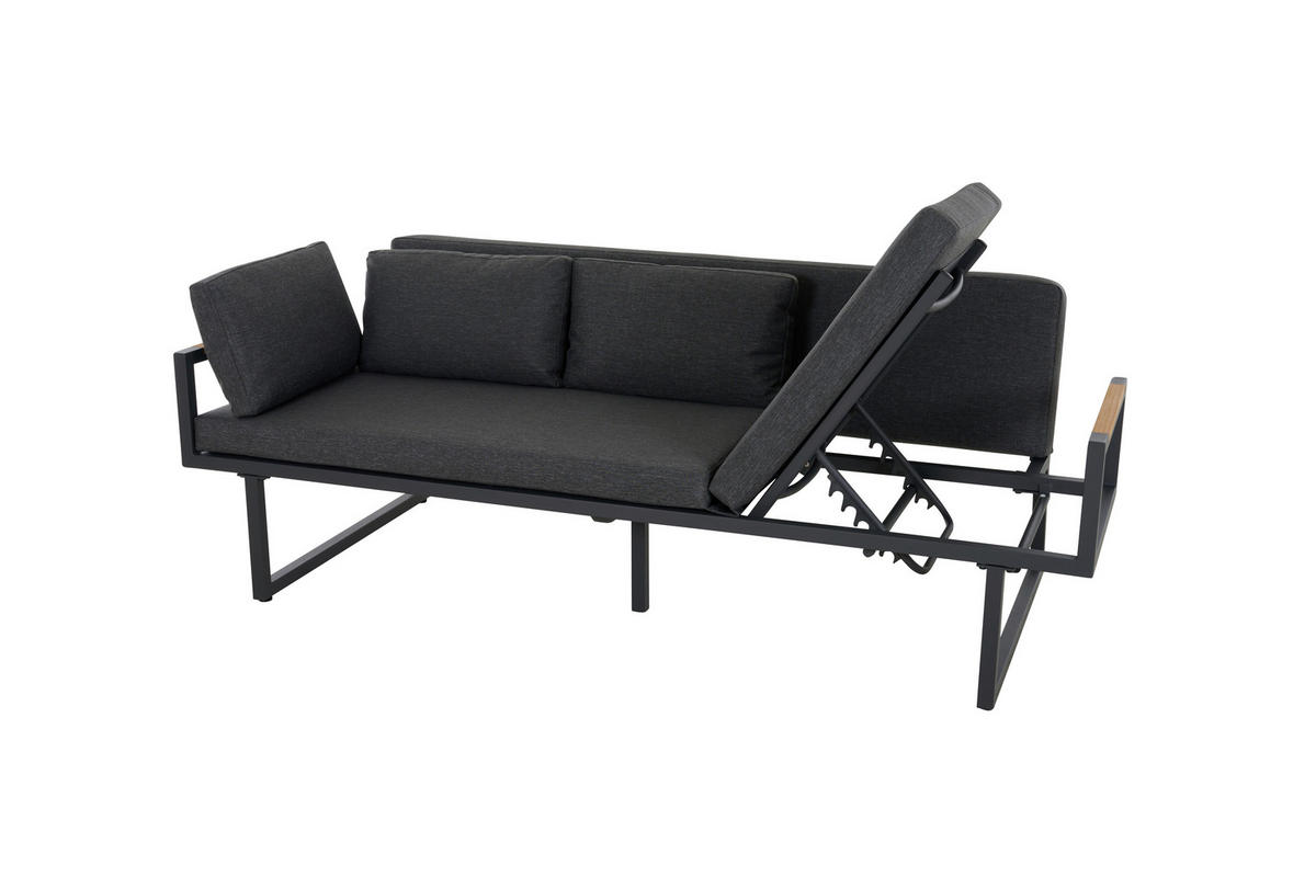 LOUNGESOFA  - Anthrazit, Basics, Holz/Textil (219/81/91cm) - Siena Garden