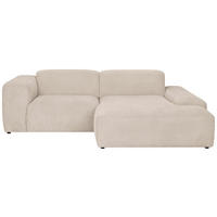 ECKSOFA HANNAH in Cord Beige  252/170 cm  - Beige/Schwarz, Design, Kunststoff/Textil (252/170cm) - MID.YOU