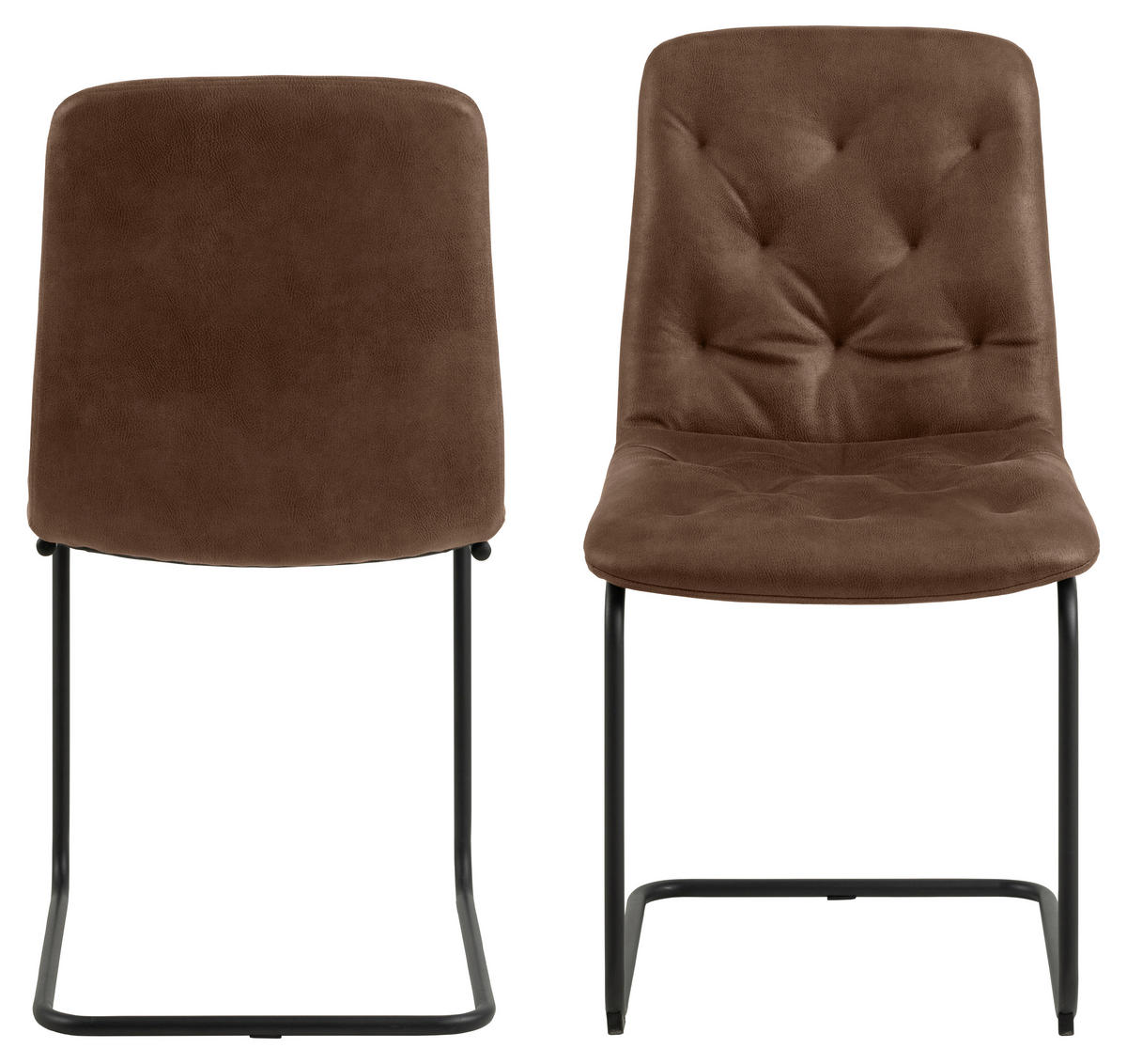 STOL   läderimitation  - brun/svart, Klassisk, metall/textil (48/92/56cm) - Best Price