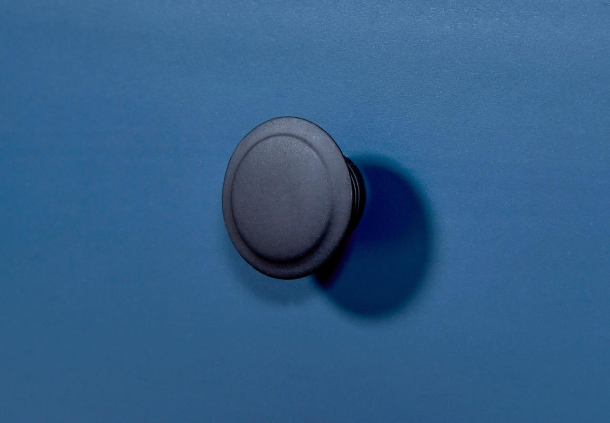 KOMODA  85/96/40 cm  plava  - crna/plava, Dizajnerski, metal/drvo (85/96/40cm)