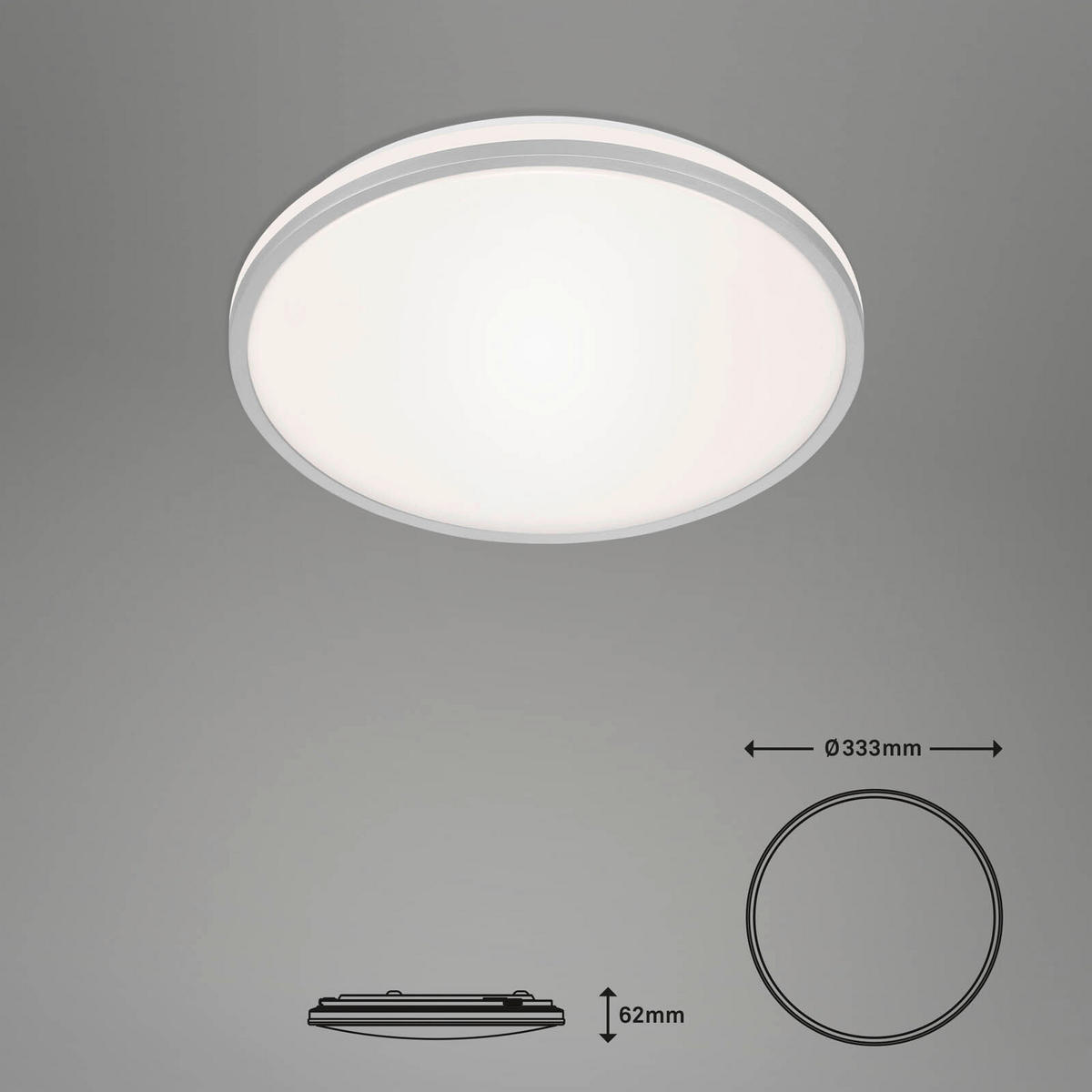 LED PLAFONJERA  - boja hroma, Dizajnerski, metal/plastika (33,3/6,2cm)