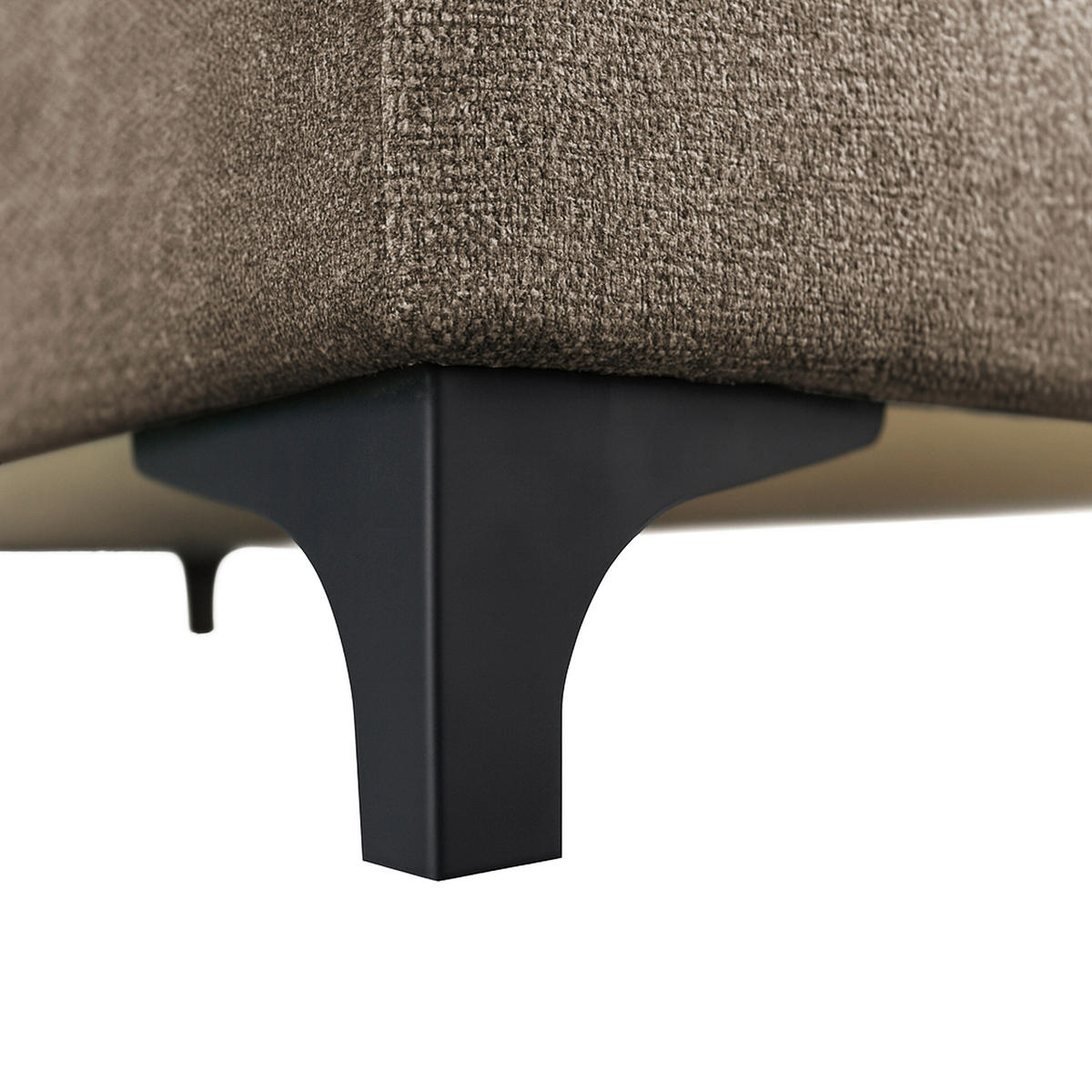 ECKSOFA SOLEI Taupe Chenille Zierkissen, Bettkasten, Kopfstütze  - Taupe/Schwarz, Design, Kunststoff/Textil (265/203cm) - MID.YOU