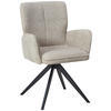 ARMLEHNSTUHL  in Eisen Leinenoptik  - Beige/Schwarz, LIFESTYLE, Holz/Textil (60/89/63cm) - MID.YOU