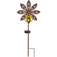 SOLÁRNE SVIETIDLO, 20/9/50 cm - hrdzavá, Trend, kov/plast (20/9/50cm) - Ambia Garden