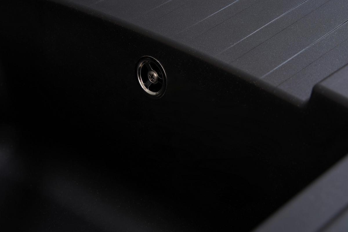 SPÜLE 1712BOSTON86X50S  - Schwarz, Trend, Glas/Kunststoff (86/20/50cm) - Respekta