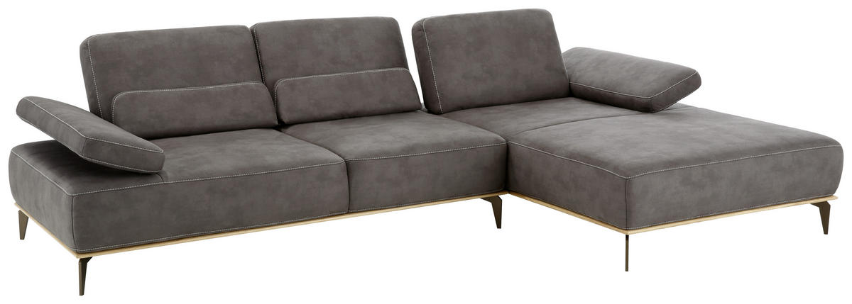 SEDEŽNA GARNITURA, mikrovlakna mocha rjava  - mocha rjava/bež, Natur, kovina/tekstil (298/176cm) - Valnatura