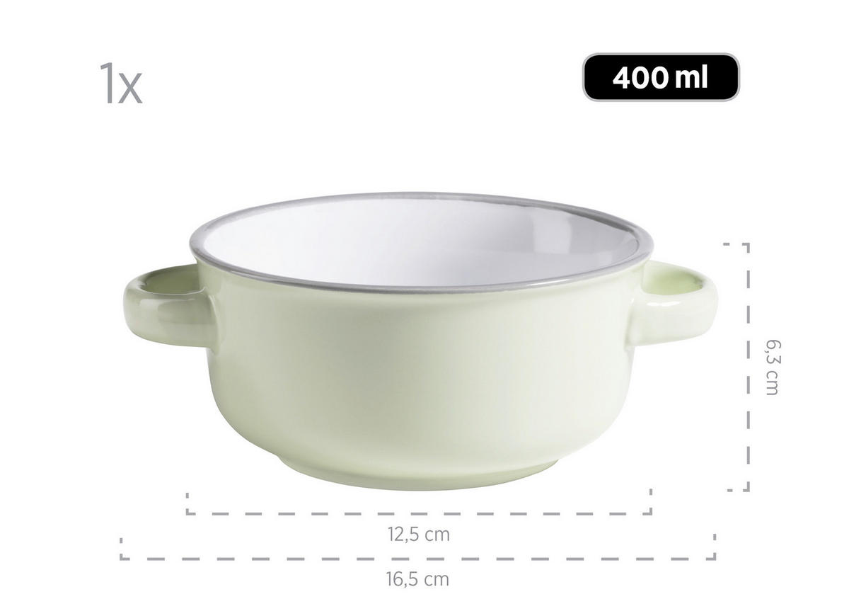 SUPPENTASSE Maila 23 cm   - Hellrosa/Hellgrau, Basics, Keramik (23cm) - Mäser