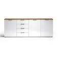 SIDEBOARD 240/43/89 cm  - Eichefarben/Weiß Hochglanz, Design, Holzwerkstoff/Kunststoff (240/43/89cm) - Xora