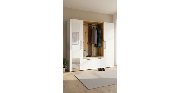GARDEROBE  in 216/200/47 cm  - Weiß/Eiche Artisan, MODERN, Glas/Holzwerkstoff (216/200/47cm) - Voleo