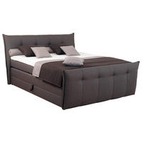 BOXSPRINGBETT 180/200 cm,  in Anthrazit, Matratze, Bettkasten, H4 = sehr fest  - Anthrazit/Schwarz, Design, Kunststoff/Textil (180/200cm) - SetOne by Musterring