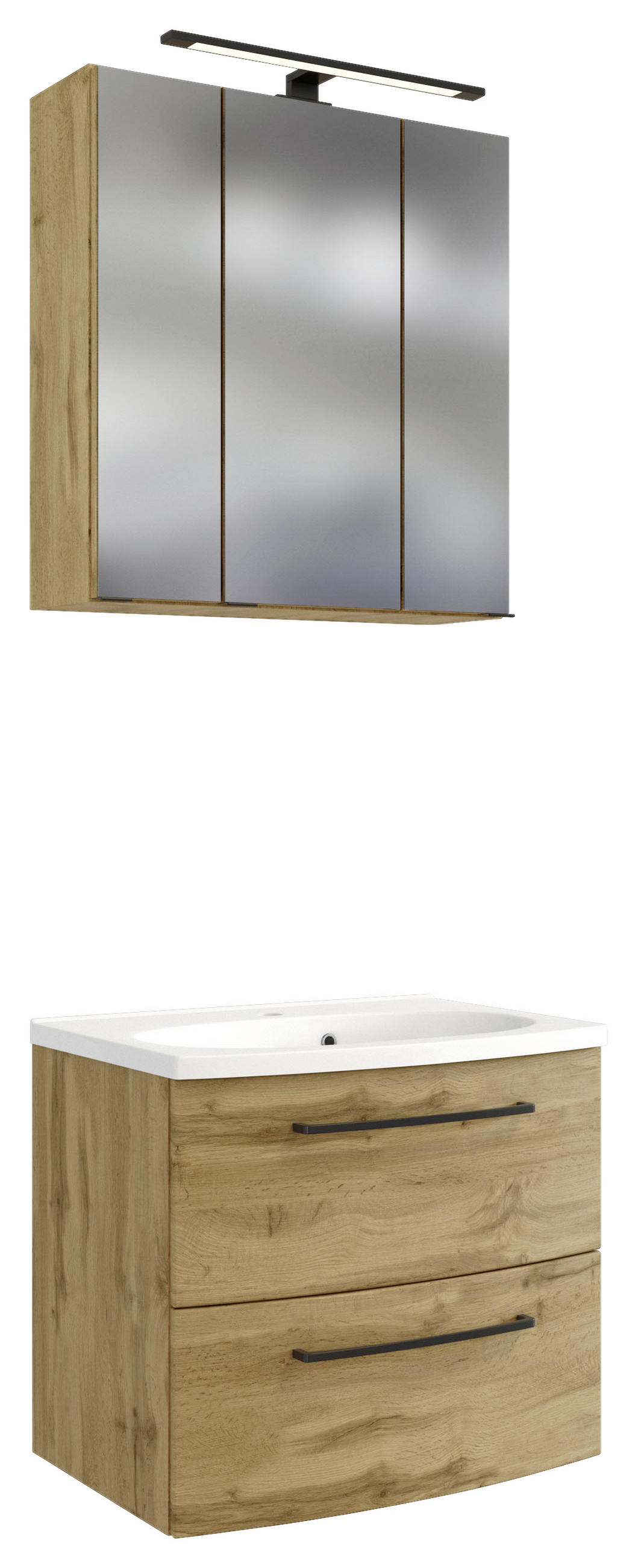 BADEZIMMER 60 cm  - Weiss/Eichefarben, Modern, Keramik/Holzwerkstoff (60cm) - Held