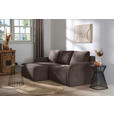 ECKSOFA Braun Cord  - Schwarz/Braun, KONVENTIONELL, Kunststoff/Textil (217/146cm) - Carryhome