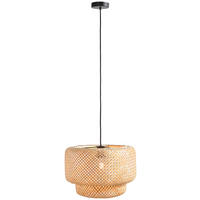 HÄNGELEUCHTE 42/110 cm    - Schwarz, Natur, Holz/Metall (42/110cm) - Eglo