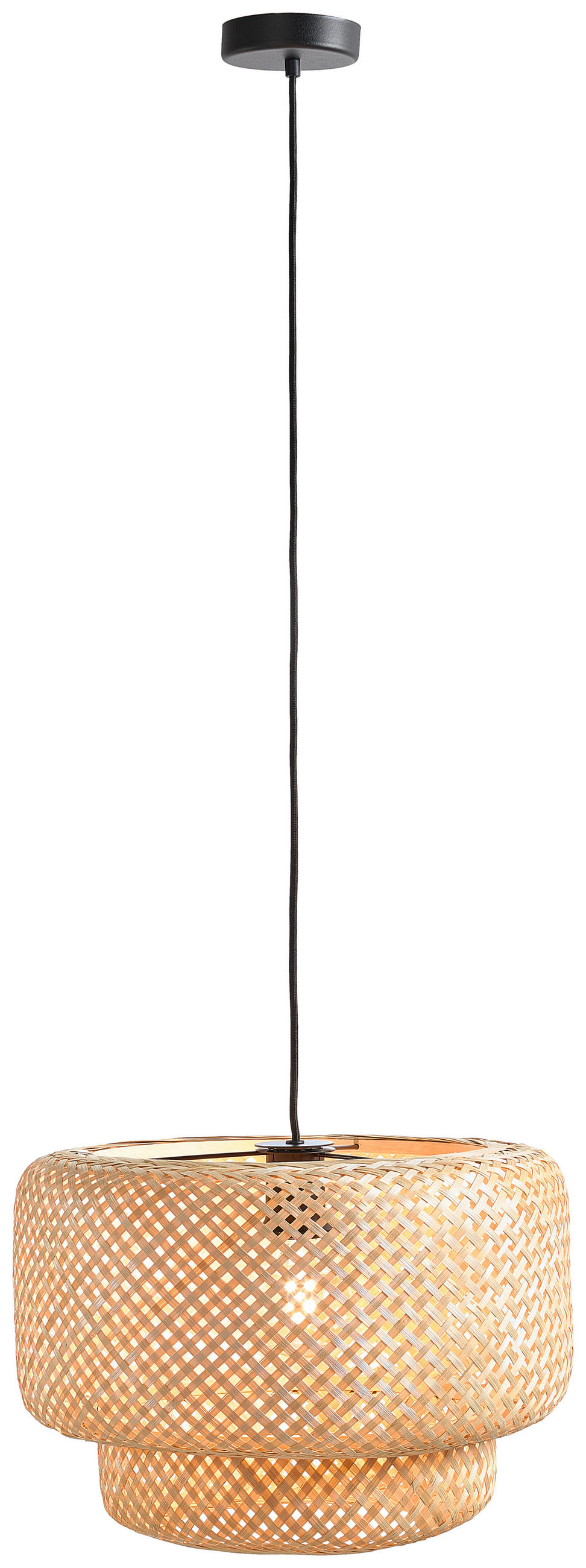 HÄNGELEUCHTE 42/110 cm    - Schwarz, Natur, Holz/Metall (42/110cm) - Eglo