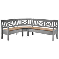 ECKBANK 213/170 cm Grau, Laugenfarbig Kiefer massiv   - Laugenfarbig/Grau, ROMANTIK / LANDHAUS, Holz (213/170cm) - Boxxx