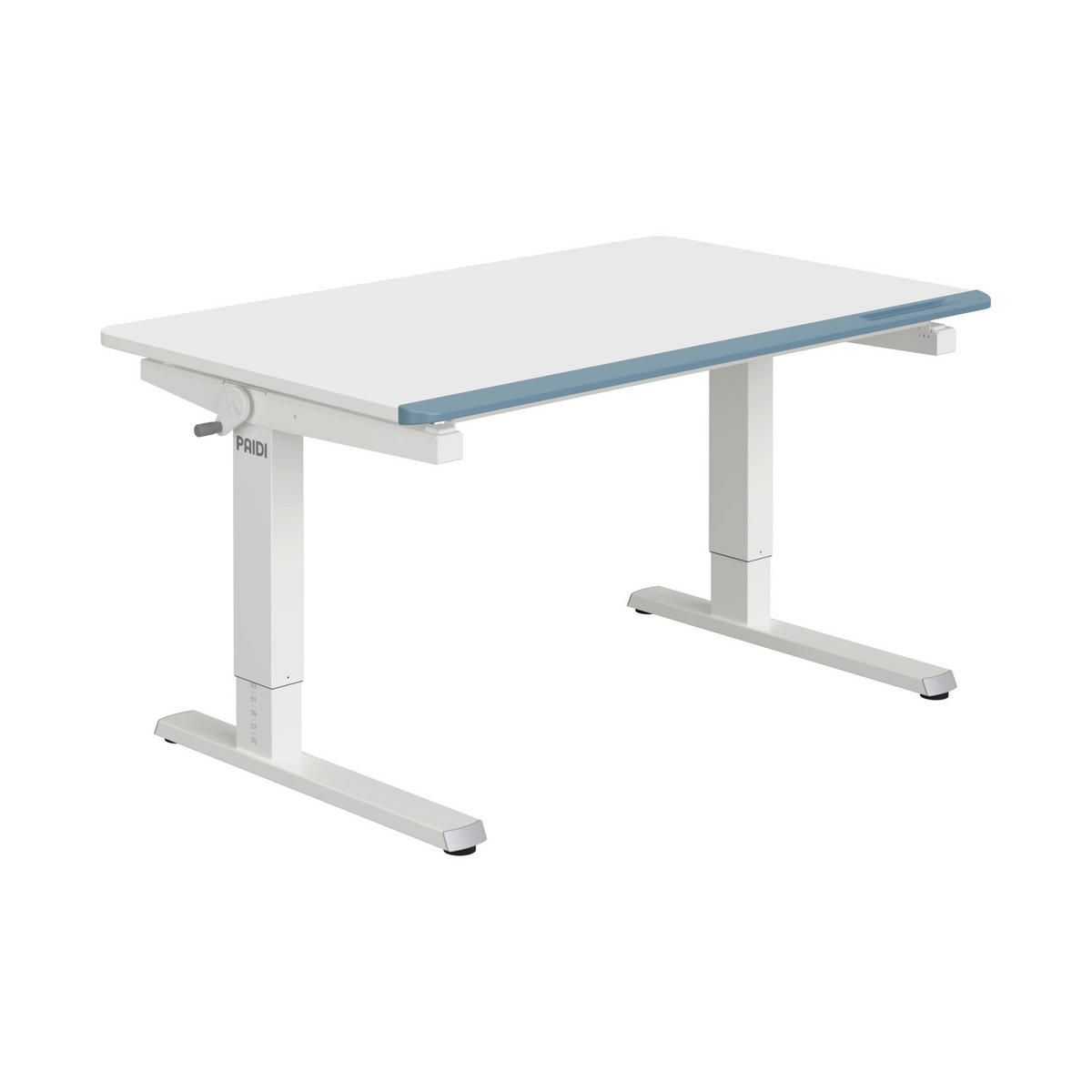 IFJÚSÁGI ÍRÓASZTAL  - világoskék/fehér, Basics, faalapú anyag/fém (120/75/53-79cm) - Paidi