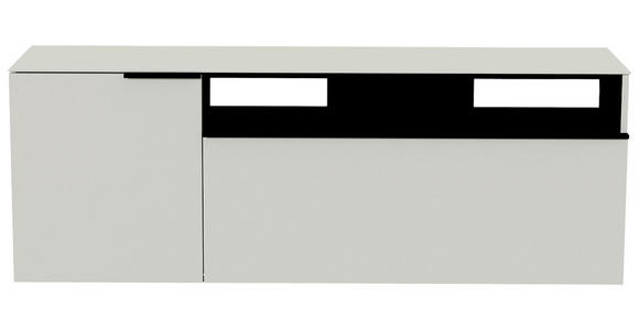 LOWBOARD Schwarz, Weiß  - Schwarz/Weiß, Design, Glas/Holzwerkstoff (160/56/45cm) - Moderano