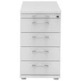 ANSTELLCONTAINER Weiß - Silberfarben/Schwarz, Basics, Holzwerkstoff (43/74/80cm) - Moderano