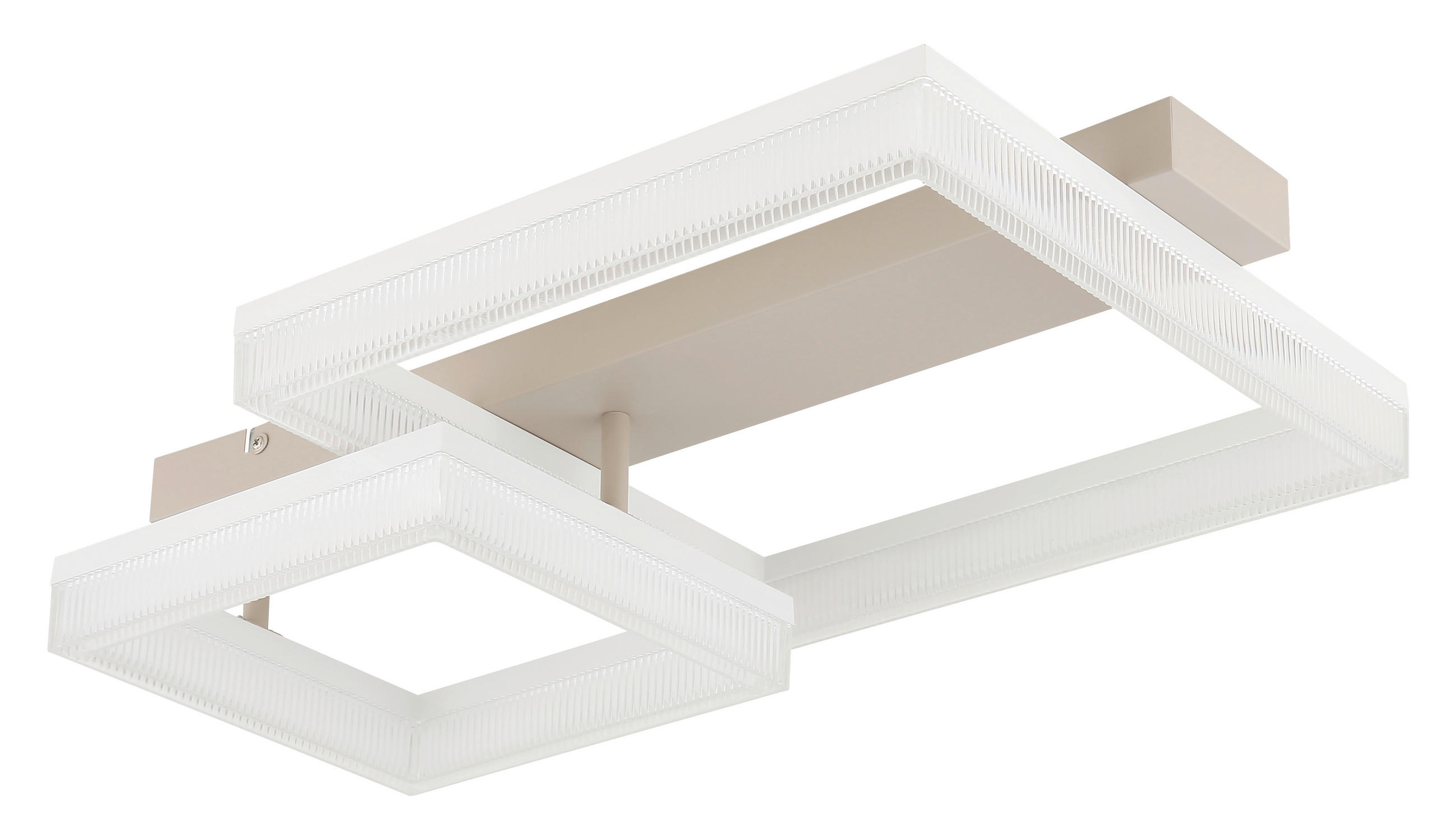 LED-DECKENLEUCHTE 53/33/12,3 cm   - Sandfarben/Transparent, Design, Kunststoff/Metall (53/33/12,3cm) - Globo