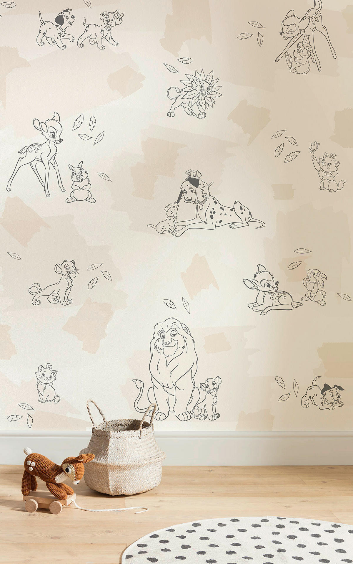 FOTOTAPETE ANIMALS  - Naturfarben, Design, Textil (200/250cm) - Disney