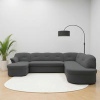 WOHNLANDSCHAFT FLORES FK Dunkelgrau Mikrofaser  - Dunkelgrau/Schwarz, KONVENTIONELL, Kunststoff/Textil (142/293/182cm) - MID.YOU