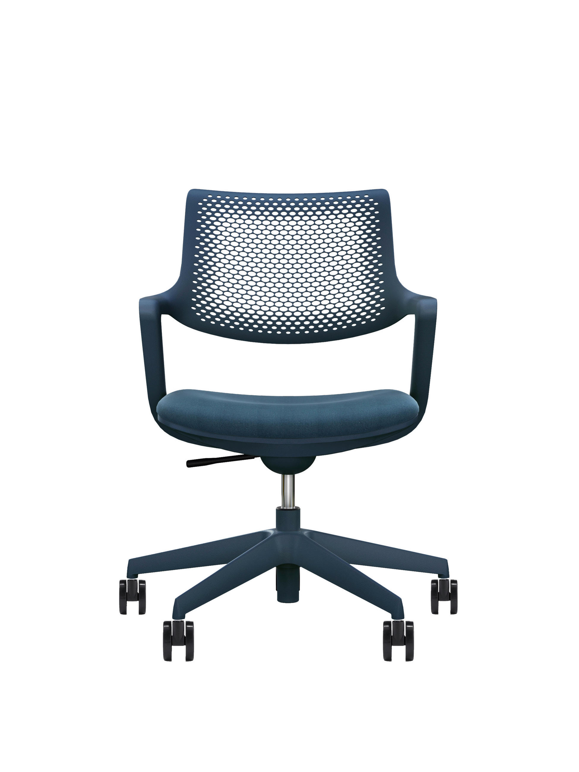 OTOČNÁ ŽIDLE, tmavě modrá - tmavě modrá, Design, textil/plast (59/85-95/49cm) - Voleo