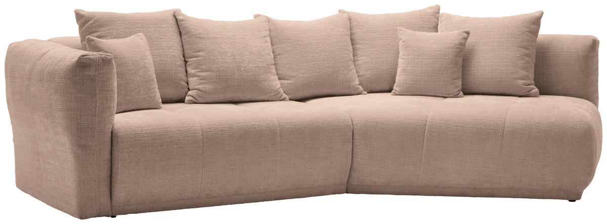 ECKSOFA in Chenille Beige  - Beige/Schwarz, Modern, Kunststoff/Textil (315/180cm) - Hom`in