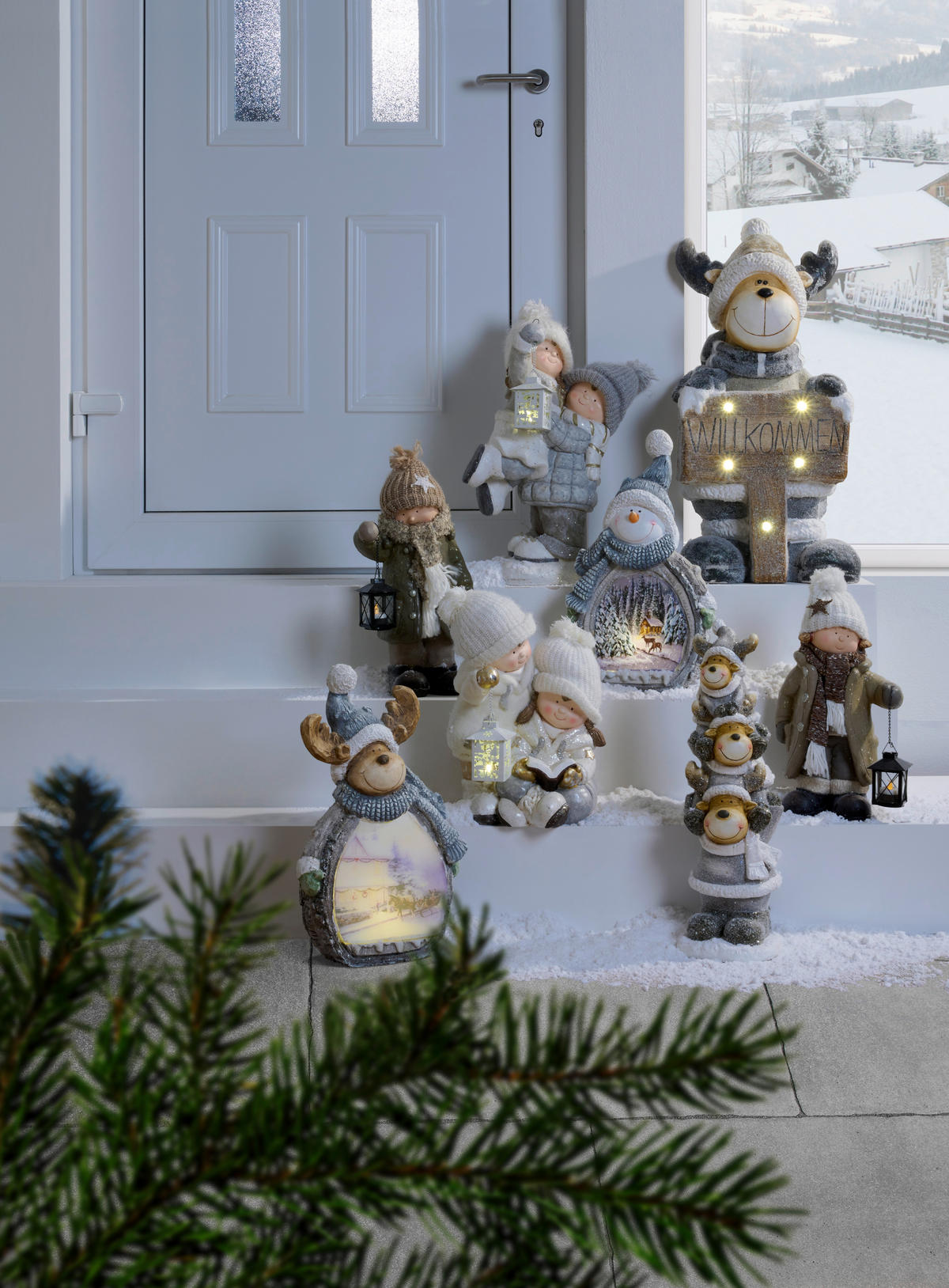 Ren Decorativ Xmassale - maro/alb, Lifestyle, piatră (32/52/13cm) - X-Mas