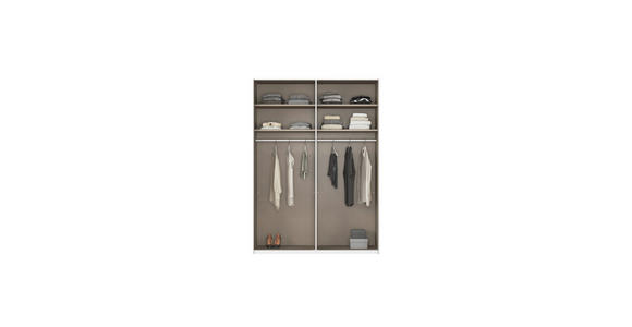 SCHWEBETÜRENSCHRANK 162/223/68 cm 2-türig Weiß  - Alufarben/Weiß, Basics, Glas/Holzwerkstoff (162/223/68cm) - Novel