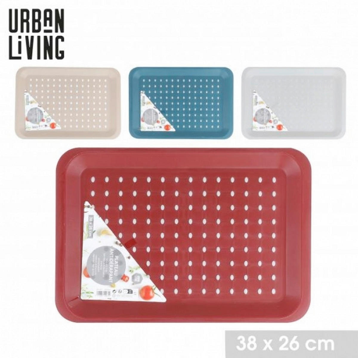 POSLUŽAVNIK ZA SERVIRANJE   38/26/2 cm           - svetlobraon/svetlosiva, Osnovno, plastika (38/26/2cm)