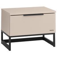 NACHTSCHRANK 58/43/40 cm  - Sandfarben/Schwarz, Design, Glas/Holzwerkstoff (58/43/40cm) - Musterring