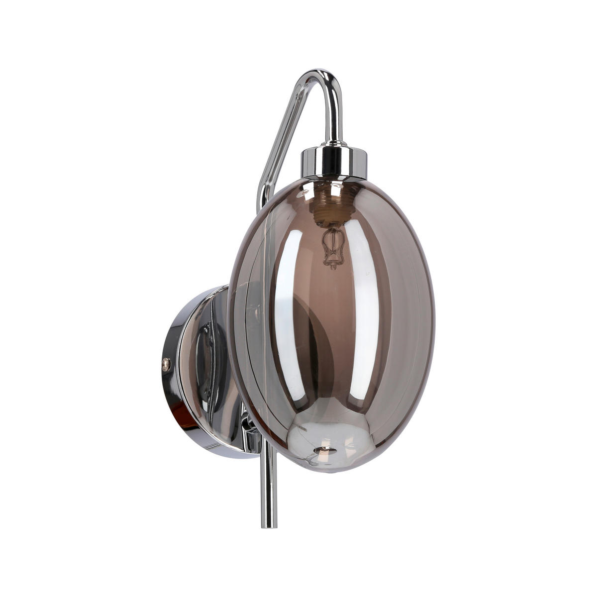 WANDLEUCHTE Lukka 17/10/25 cm   - Chromfarben/Edelstahlfarben, Design, Glas/Metall (17/10/25cm)